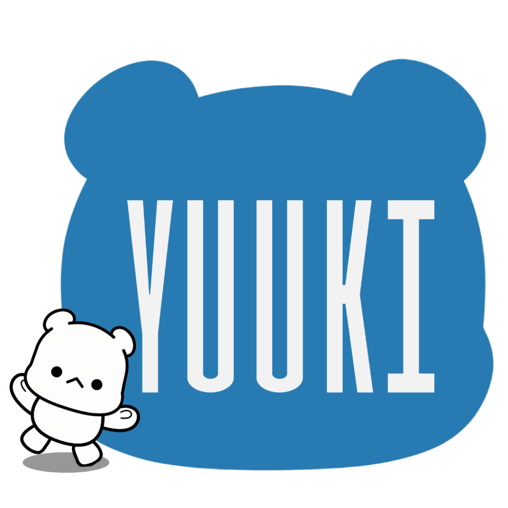 Logotipo oficial de Yuuki en Aviación con la silueta azul de la mascota y letras blancas para la sección de reservas.
